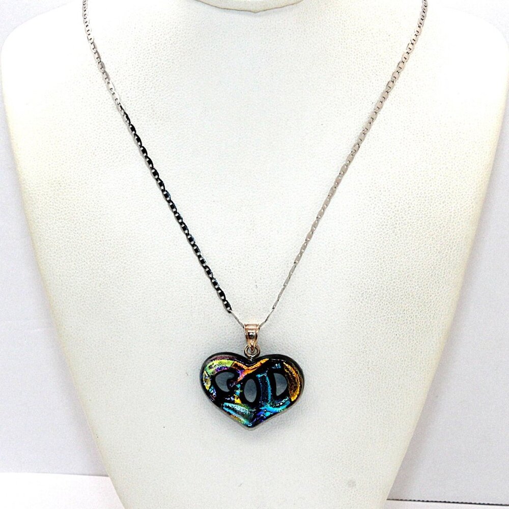 Vintage Sterling Silver Heart Necklace